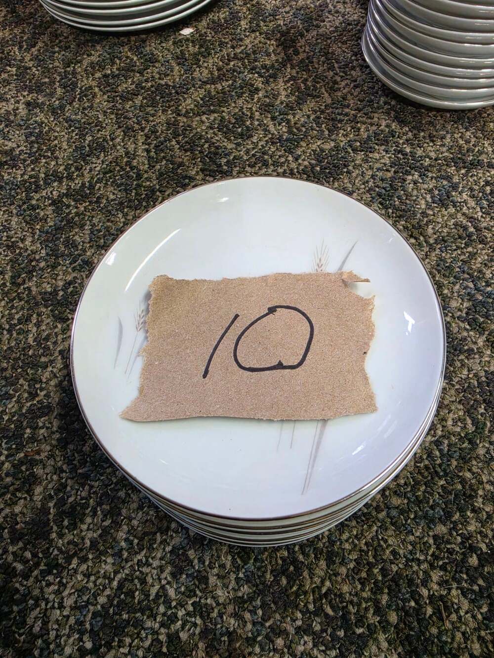 Vintage Mid Century Modern Wheat Pattern Dinner Plates Set Of 10